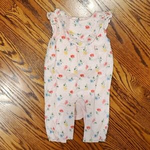 Janie and Jack pink floral eyelet one piece, 3-6 months